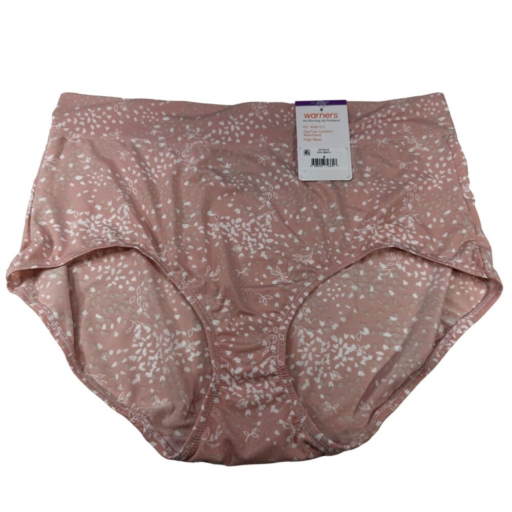 Warner's Women's Size 9 2XL Panty Brief Floral Pink New With Tags
